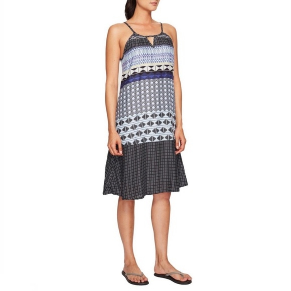 Prana XS Nari Geo Tribal Print‎ Hi-Low Dress Lightweight Travel Beach Casual